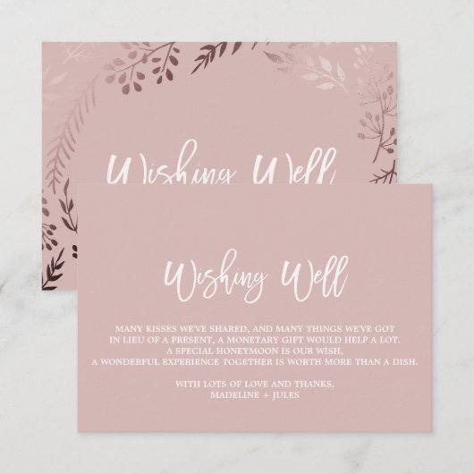 Elegant Roos Gold en roze weddenschap goed Informatiekaartje (Voorkant / Achterkant)