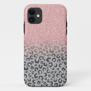 Elegant Roos Gold en Silver Glitter Leopard Print Case-Mate iPhone Case