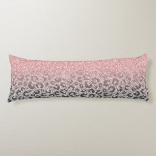 Elegant Roos Gold en Silver Glitter Leopard Print Lichaamskussen