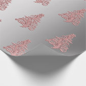 Elegant Roos Gold- en Silver-kerstboompatroon Cadeaupapier (Hoek)