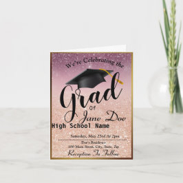 Elegant Roos Gold en zwart glitter Afstuderen