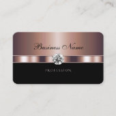Elegant Roos Gold en zwart met Faux Diamonds Visitekaartje (Voorkant)