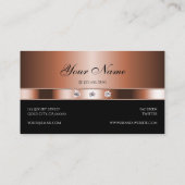 Elegant Roos Gold en zwart met Faux Rhinestones Visitekaartje (Achterkant)