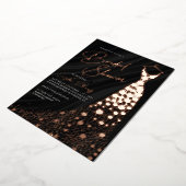 Elegant Roos Gold en zwart modern Vrijgezellenfees Folie Uitnodiging (Gedraaid)