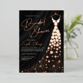 Elegant Roos Gold en zwart modern Vrijgezellenfees Folie Uitnodiging (Staand Voorkant)