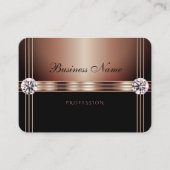 Elegant Roos Gold en zwarte mousserende neushoorns Visitekaartje (Voorkant)