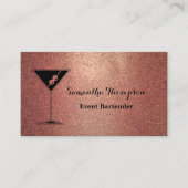 Elegant Roos Gold Event Bartender Visitekaartje (Voorkant)