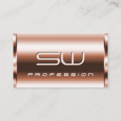 Elegant Roos Gold Faux 3D Monogram Opening uren Visitekaartje (Voorkant)