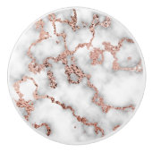 Elegant Roos Gold Faux Folie Marble Keramische Knop (Voorkant)
