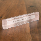 Elegant Roos Gold Faux, geborsteld metaal, Folie Naambordje (Zijkant)