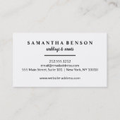 Elegant Roos Gold Faux Glitter Feather Visitekaartje (Achterkant)