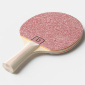 Elegant Roos-Gold Faux Glitter & Sparkles Tafeltennisbatje (Voorkant Gekanteld)