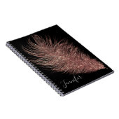 Elegant Roos Gold Feather Notitieboek (Rechterzijde)