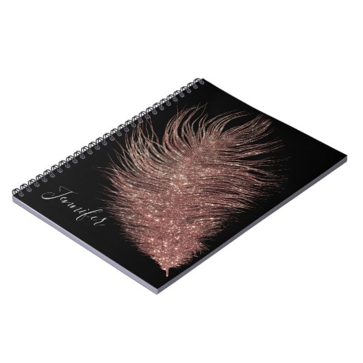 Elegant Roos Gold Feather Notitieboek (Linkerzijde)