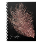 Elegant Roos Gold Feather Notitieboek (Voorkant)