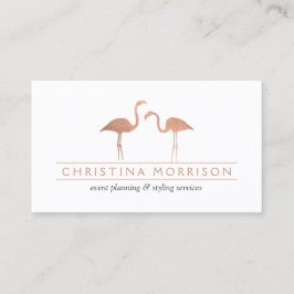 Elegant Roos Gold Flamingos Event Planner Wit Visitekaartje