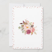 Elegant Roos Gold Floral Baby shower Kaart (Achterkant)