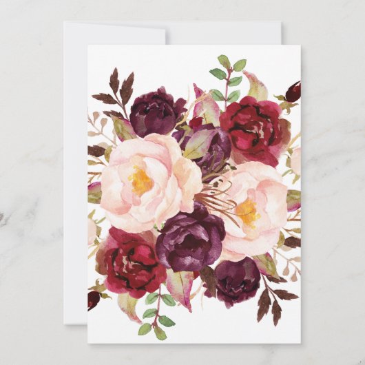 Elegant Roos Gold | Floral back Let's Party Kaart (Achterkant)