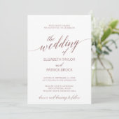 Elegant Roos Gold | Floral Backing Wedding Kaart (Staand voorkant)