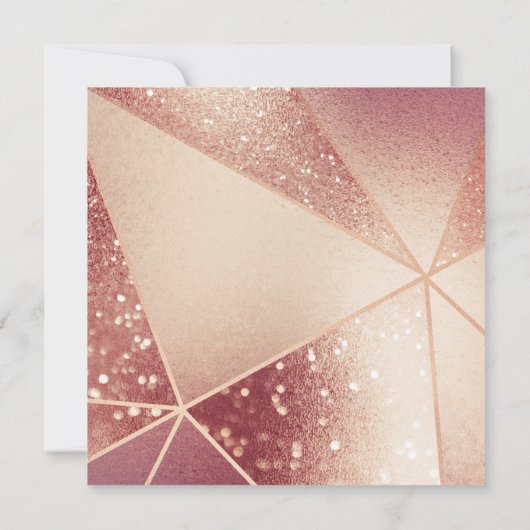 Elegant Roos Gold Floral en Glitter Bat Mitzvah Kaart (Achterkant)