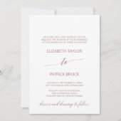 Elegant Roos Gold | Floral Formal Wedding Kaart (Voorkant)
