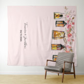 Elegant Roos Gold Floral Foto-achtergrond bruiloft Wandkleed (In Situ (horizontaal))