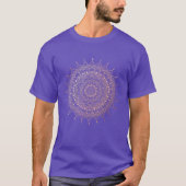 Elegant Roos Gold Floral Henna Mandala T-shirt (Voorkant)