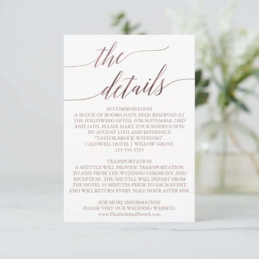 Elegant Roos Gold | Floral — Kaart invullen (Staand voorkant)