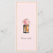 Elegant Roos Gold Floral Lantaarns Ontvangen Menu (Achterkant)