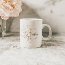 Elegant Roos Gold Floral Leaf Monogram