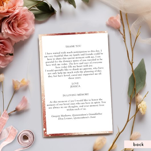 Elegant Roos Gold Floral Quinceanera