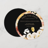 Elegant Roos Gold Floral sla de datum Kaart op (Voorkant / Achterkant)