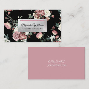 Elegant Roos Gold  Floral Visitekaartje