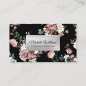 Elegant Roos Gold  Floral Visitekaartje (Voorkant)