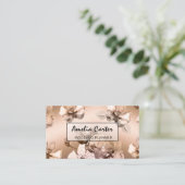 Elegant Roos Gold Floral visitekaartjes (Staand voorkant)