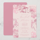 Elegant Roos Gold Floral Vrijgezellenfeest Blush Kaart (Voorkant / Achterkant)