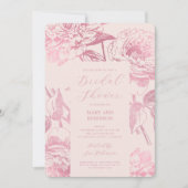 Elegant Roos Gold Floral Vrijgezellenfeest Blush Kaart (Voorkant)