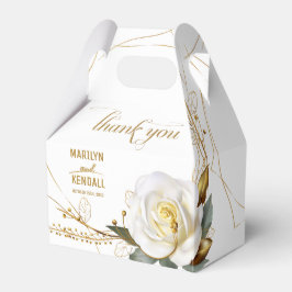 Elegant Roos Gold Floral Wedding Bedankdoosjes
