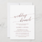 Elegant Roos Gold | Floral Wedding Brunch Kaart (Voorkant)