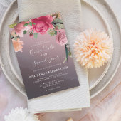 Elegant Roos Gold Floral Wedding Kaart