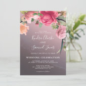 Elegant Roos Gold Floral Wedding Kaart (Staand voorkant)