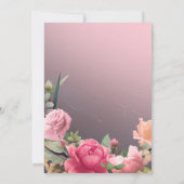 Elegant Roos Gold Floral Wedding Kaart (Achterkant)