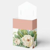 Elegant Roos Gold Floral White Magnolia Name Bedankdoosjes (Geopend)