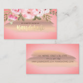 Elegant Roos Gold Flowers Visitekaartje (Voorkant / Achterkant)