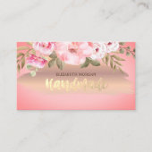 Elegant Roos Gold Flowers Visitekaartje (Voorkant)