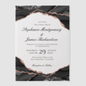 Elegant Roos Gold Foil Agate Wedding Vellum Uitnodigingen (Voorkant)