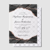 Elegant Roos Gold Foil Agate Wedding Vellum Uitnodigingen (Offset (Uitnodiging))
