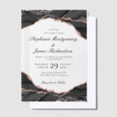 Elegant Roos Gold Foil Agate Wedding Vellum Uitnodigingen (Offset)