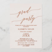 Elegant Roos Gold Foil | Blush Graduation Party Folie Uitnodiging (Voorkant)