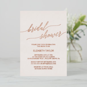 Elegant Roos Gold Foil   Blush roze Vrijgezellenfe Folie Uitnodiging